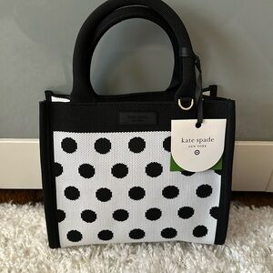 Kate Spade New York x Target Polka Dot Knit Crossbody Bag White/Black NWT